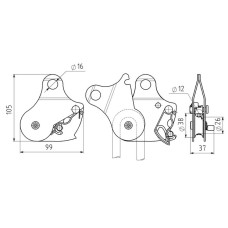 Блок-ролик с зажимом сталь