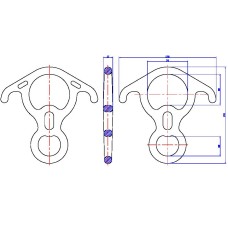 Восьмерка рогатая большая дюраль, 35кН
